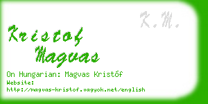 kristof magvas business card