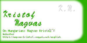 kristof magvas business card